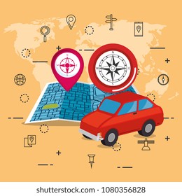 gps navigation set icons