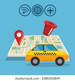gps navigation set icons