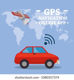 gps navigation set icons