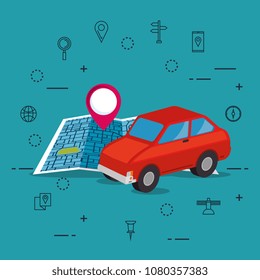 gps navigation set icons