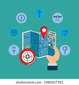 gps navigation set icons
