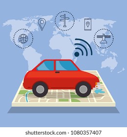 gps navigation set icons