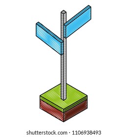 gps navigation signpost location destination isometric