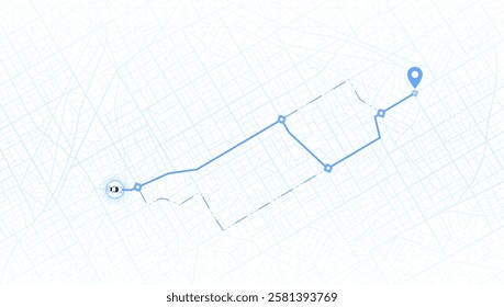 GPS navigation, smart car location and map pointer. Online location tracking with arrival time data on city map. Vector illustration