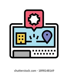 gps navigation system repair color icon vector. gps navigation system repair sign. isolated symbol illustration