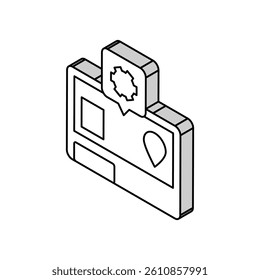 gps navigation system repair isometric icon vector. gps navigation system repair sign. isolated symbol illustration