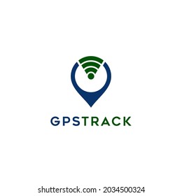 GPS Navigation Tracking System With Signal Modern Logo design