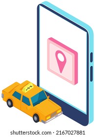 Gps navigation, transport tracking with mobile app. Phone program for orientation and determination of location while driving. Guide roads and routes for automobile in taxi service application
