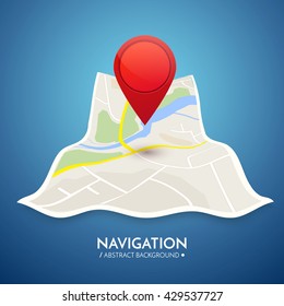 Gps Navigation Vector Concept Map Red Stock Vector (Royalty Free ...