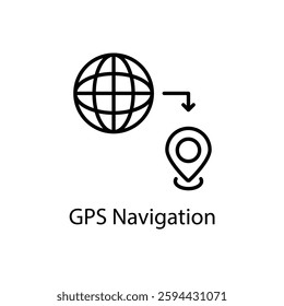 GPS Navigation vector icon stock illustration