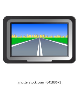 GPS navigation - vector illustration. Rasterized version also available in gallery