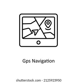 Gps Navigation Vektorgrafik-Outline-Symbol für Web einzeln auf weißem Hintergrund EPS10-Datei