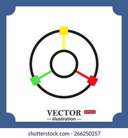 GPS navigation, web icon. vector design
