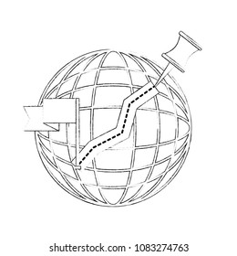 gps navigation world cartography flag pin map