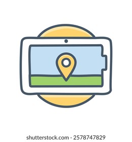 GPS navigator flat color icon. Isolated vector illustration.