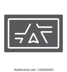 Gps navigator glyph icon, electronic and device, monitor map sign, vector graphics, a solid pattern on a white background, eps 10.