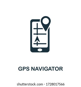 Icono del navegador Gps. Ilustración simple de la colección de dispositivos inalámbricos. Icono de Navegador Gps creativo para diseño web, plantillas, infografías y más