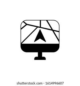 GPS navigator icon vector black illustration