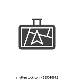 GPS navigator icon vector, filled flat sign, solid pictogram isolated on white. Symbol, logo illustration