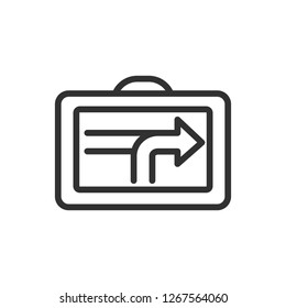 gps navigator. linear icon. navigation with point. Line with editable stroke