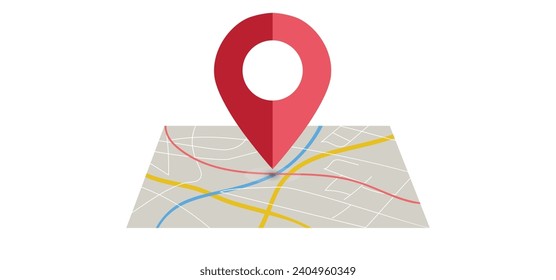 GPS navigator map with pins locations