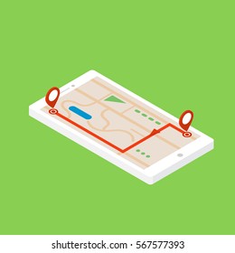 GPS navigator in a mobile phone. 