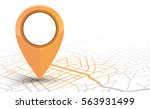 GPS navigator pin checking orange color on white background. vector illustration