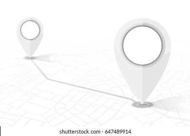 GPS navigator pin checking point to point white color on white background.vector illustration