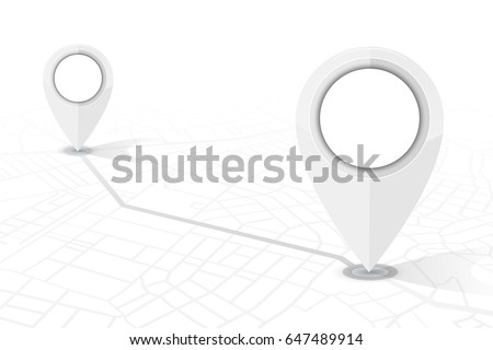 GPS navigator pin checking point to point white color on white background.vector illustration