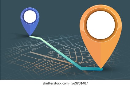 GPS navigator Point to point on map.vector illustration