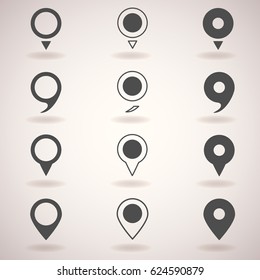 GPS navigator set isolated on white background. Trendy icons for your web site design, app. Vector illustration.