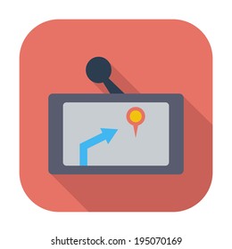 GPS navigator. Single flat color icon. Vector illustration.