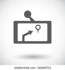 GPS navigator. Single flat icon on white background. Vector illustration.