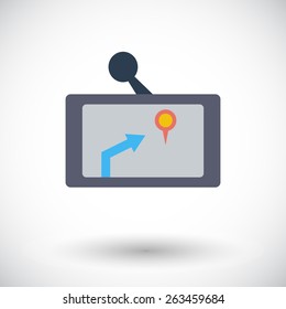 GPS navigator. Single flat icon on white background. Vector illustration.