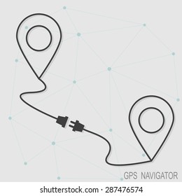 GPS navigator vector. Vector illustration.