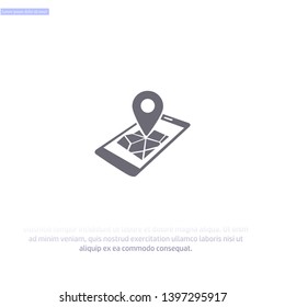 gps phone icon and map with marker. Vector  Eps 10 