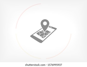 gps phone icon and map with marker. Vector Eps 10