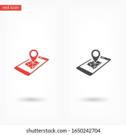 gps phone icon and map with marker. Vector Eps 10
