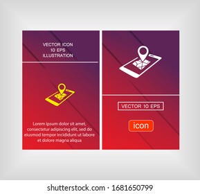 icono de teléfono gps y mapa con marcador. Vector Eps 10