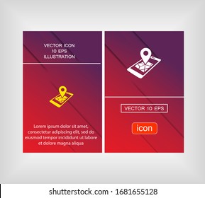 icono de teléfono gps y mapa con marcador. Vector Eps 10