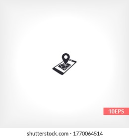 gps phone icon and map with marker. Vector  Eps 10 