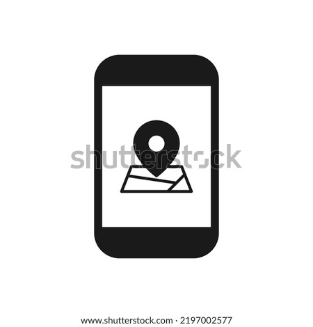 gps phone icon and map with marker. Vector Eps 10