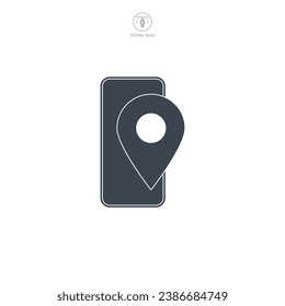 GPS phone icon symbol vector illustration isolated on white background