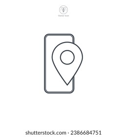 GPS phone icon symbol vector illustration isolated on white background