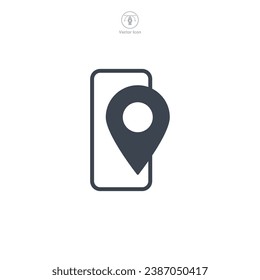 GPS phone icon symbol vector illustration isolated on white background