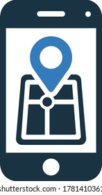Gps, phone, location icon / vector graphics