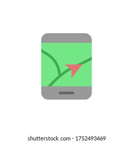 GPS, phone, map icon. Simple color vector elements of navigation icons for ui and ux, website or mobile application