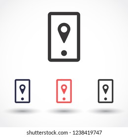 gps phone vector icon 10 eps