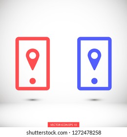 gps phone vector icon 10 eps