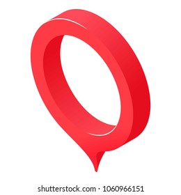 Gps pin icon. Isometric illustration of gps pin vector icon for web
